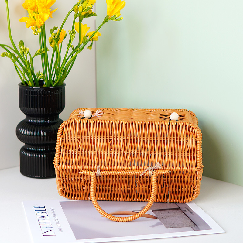 Imitation rattan house shop basket picnic storage basket wedding bridesmaids hand socks gift box birthday gift basket