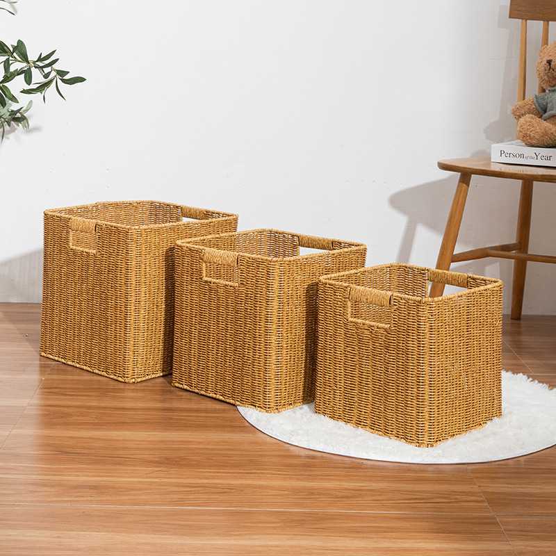 Imitation rattan storage frame living room coffee table cabinet drawer basket miscellaneous snack toy storage basket storage box storage box